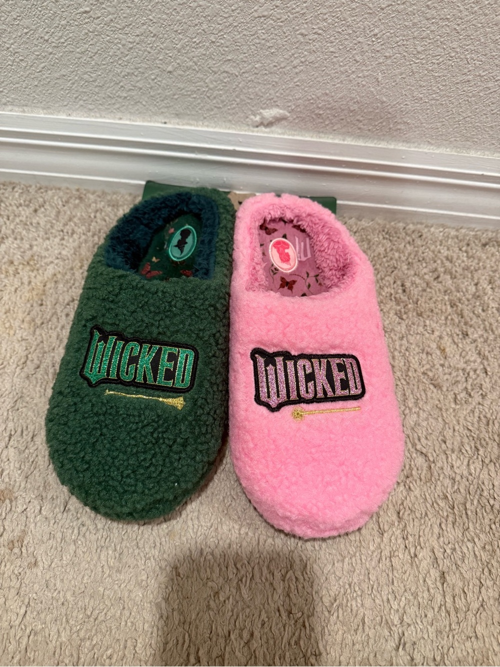 Wicked Plush Women Slippers - Green & Pink
